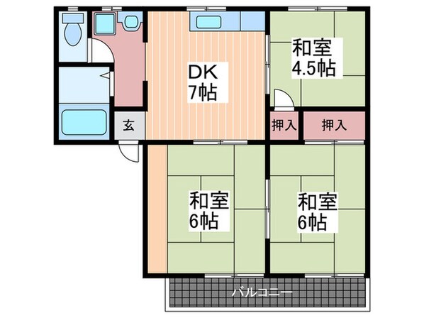 コーポ原田の物件間取画像